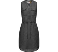 Shirtkleid RAGWEAR "Roisin Denim", Damen, Gr. XXL (44), Normalgrößen, blau (schwarz), Material: 60% Baumwolle, 40% Viskose, tailliert ca. Mitte Oberschenkel, V-Ausschnitt, Ärmel ohne Ärmelschlitz, Kle