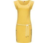 Shirtkleid RAGWEAR "Tag", Damen, Gr. XL (42), Normalgrößen, gelb (dottergelb), 50% Polyester, 38% Baumwolle, 12% Viskose, bequem ca. Mitte Oberschenkel, Rundhals, Ärmel ohne Ärmelschlitz krempelbar, K