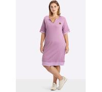 Shirtkleid SHEEGO "Jersey-Kleid", Damen, Gr. 54, Normalgrößen, orchidee, 50% Baumwolle, 50% Modal, unifarben, kurz, Rundhals, Kleider Shirtkleid (87166951-54) orchidee
