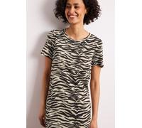Shirtkleid STREET ONE, Damen, Gr. 40, N-Gr, espresso braun, Web, Obermaterial: 85% Viskose, 13% Polyester, 2% Elasthan, körpernah kniebedeckend, Rundhals, abgesteppte Kante, Kleider Shirtkleid, Kniela