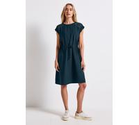 Shirtkleid STREET ONE, Damen, Gr. 46, N-Gr, blau (tide blau), Jersey, Obermaterial: 88% Viskose, 12% Polyamid. Futter: 100% Viskose, unifarben, normal kniefrei, Rundhals, Kleider Shirtkleid, mit Mesh-