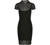 Shirtkleid URBAN CLASSICS "Urban Classics Damen Ladies Mesh Double Layer Dress", Damen, Gr. 4XL, US-Größen, schwarz, 94% Polyamid, 6% Elasthan, unifarben, slim fit, Rundhals, Kleider Shirtkleid (84434