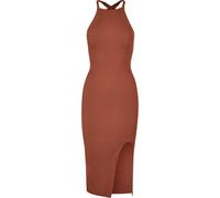 Shirtkleid URBAN CLASSICS "Urban Classics Damen Ladies Midi Rib Knit Crossed Back Dress", Damen, Gr. 3XL, US-Größen, terracotta, 35% Polyacryl, 35% Viskose, 30% Polyamid, unifarben, slim fit, Kleider