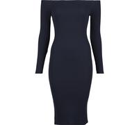 Urban Classics Ladies Off Shoulder Longsleeve Rib Dress Frauen Mittellanges Kleid schwarz M