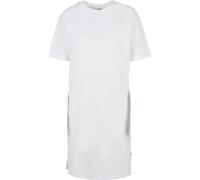 Shirtkleid URBAN CLASSICS "Urban Classics Damen Ladies Organic Oversized Slit Tee Dress", Damen, Gr. S, US-Größen, weiß, 100% Baumwolle, unifarben, oversize, Rundhals, Kleider Shirtkleid (29128341-S)