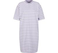 Shirtkleid URBAN CLASSICS "Urban Classics Damen Ladies Oversized Striped Tee Dress", Damen, Gr. XS, US-Größen, weiß, dustylila, 100% Baumwolle, relaxed fit, Rundhals, Kleider Shirtkleid (46314430-XS) 