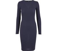 Shirtkleid URBAN CLASSICS "Urban Classics Damen Ladies Rib Dress", Damen, Gr. 3XL, US-Größen, navy, 77% Viskose, 19% Polyester, 4% Elasthan, unifarben, slim fit, Rundhals, Kleider Shirtkleid (88493605