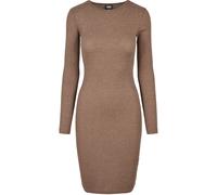 Shirtkleid URBAN CLASSICS "Urban Classics Damen Ladies Rib Dress", Damen, Gr. 3XL, US-Größen, schwarzkhaki, 77% Viskose, 19% Polyester, 4% Elasthan, unifarben, slim fit, Rundhals, Kleider Shirtkleid (