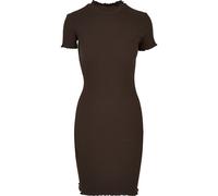 Shirtkleid URBAN CLASSICS "Urban Classics Damen Ladies Rib Tee Dress", Damen, Gr. 4XL, US-Größen, braun, 97% Baumwolle, 3% Elasthan, unifarben, slim fit, Rundhals, Kleider Shirtkleid (86490160-4XL) br