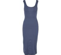 Shirtkleid URBAN CLASSICS "Urban Classics Damen Ladies Rib Top Dress", Damen, Gr. XL, US-Größen, blau (vintageblau), 95% Baumwolle, 5% Elasthan, unifarben, normal, U-Boot-Ausschnitt, Kleider Shirtklei