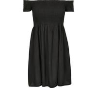 Shirtkleid URBAN CLASSICS "Urban Classics Damen Ladies Smoked Off Shoulder Dress", Damen, Gr. XL, US-Größen, schwarz, 100% Viskose, unifarben, normal, Carmenausschnitt, Kleider Shirtkleid (91444664-XL