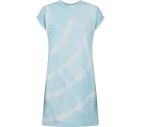 Shirtkleid URBAN CLASSICS "Urban Classics Damen Ladies Tie Dye Dress", Damen, Gr. XS, US-Größen, aquablau, 100% Baumwolle, Basic, loose fit, Rundhals, Kleider Shirtkleid (11368018-XS) aquablau