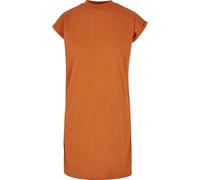 Shirtkleid URBAN CLASSICS "Urban Classics Damen Ladies Turtle Extended Shoulder Dress", Damen, Gr. 4XL, US-Größen, orange (vintageorange), 100% Baumwolle, unifarben, normal, Rundhals, Kleider Shirtkle