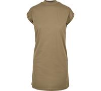 Shirtkleid URBAN CLASSICS "Urban Classics Damen Ladies Turtle Extended Shoulder Dress", Damen, Gr. L, US-Größen, beige (khaki), 100% Baumwolle, unifarben, normal, Rundhals, Kleider Shirtkleid (4146451