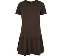 Shirtkleid URBAN CLASSICS "Urban Classics Damen Ladies Valance Tee Dress", Damen, Gr. M, US-Größen, braun, 100% Baumwolle, unifarben, loose fit, Rundhals, Kleider Shirtkleid (60460819-M) braun