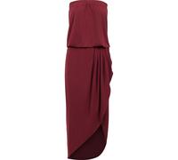 Shirtkleid URBAN CLASSICS "Urban Classics Damen Ladies Viscose Bandeau Dress", Damen, Gr. S, US-Größen, burgundy, 95% Viskose, 5% Elasthan, unifarben, loose fit, Kleider Shirtkleid (53636035-S) burgun