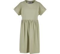 Shirtkleid URBAN CLASSICS "Urban Classics Girls Organic Empire Valance Tee Dress", Mädchen, Gr. 158/164, Normalgrößen, beige (softsalvia), 100% Baumwolle, unifarben, loose fit, Rundhals, Kleider Shirt