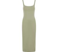 Shirtkleid URBAN CLASSICS "Urban Classics Ladies Basic Long Cotton Jersey Dress", Damen, Gr. 4XL, US-Größen, beige (softsalvia), 95% Baumwolle, 5% Elasthan, unifarben, skinny fit, eckiger Ausschnitt,