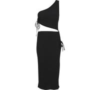 Shirtkleid URBAN CLASSICS "Urban Classics Ladies Cut Out Jersey Dress", Damen, Gr. S, US-Größen, schwarz, 99% Polyester, 1% Elasthan, unifarben, slim fit, asymmetrischer Ausschnitt, Kleider Shirtkleid