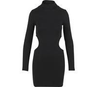 Shirtkleid URBAN CLASSICS "Urban Classics Ladies Cut Out Mini Dress", Damen, Gr. XL, US-Größen, schwarz, 60% Baumwolle, 40% Polyester, unifarben, skinny fit, Rundhals, Kleider Shirtkleid (57258513-XL)