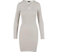 Shirtkleid URBAN CLASSICS "Urban Classics Ladies Glitter Longsleeve Dress", Damen, Gr. L, US-Größen, sandweiß, 100% Kunststoff, unifarben, skinny fit, Rundhals, Kleider Shirtkleid (13086949-L) sandwei