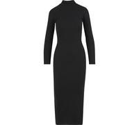 Shirtkleid URBAN CLASSICS "Urban Classics Ladies Rib Longlseeve Mockneck Dress", Damen, Gr. S, US-Größen, schwarz, 80% Polyester, 20% Viskose, unifarben, skinny fit, Rundhals, Kleider Shirtkleid (8835