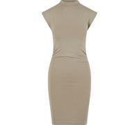 Shirtkleid URBAN CLASSICS "Urban Classics Ladies Short Cotton Jersey Dress", Damen, Gr. XL, US-Größen, beige (chalkdust), 95% Baumwolle, 5% Elasthan, unifarben, skinny fit, Rundhals, Kleider Shirtklei