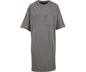 Shirtkleid URBAN CLASSICS "Urban Classics Ladies Washed Jersey T-Shirt Dress", Damen, Gr. S, US-Größen, steelgrau, 83% Baumwolle, 17% Polyester, unifarben, oversize, Rundhals, Kleider Shirtkleid (9994