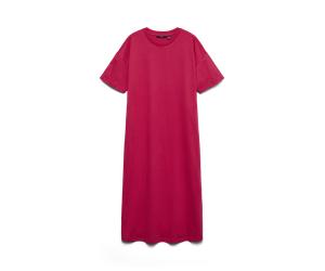 Shirtkleid VERO MODA "VMMOLLY SS OVERSIZE CALF DRESS NOOS", Damen, Gr. M, N-Gr, jazzy, Single Jersey, Obermaterial: 100% Baumwolle, unifarben, regular fit lang, Rundhals, Kleider Shirtkleid, Baumwolle