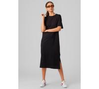 Shirtkleid VERO MODA "VMMOLLY SS OVERSIZE CALF DRESS NOOS", Damen, Gr. XL, N-Gr, schwarz, Single Jersey, Obermaterial: 100% Baumwolle, unifarben, regular fit lang, Rundhals, Kleider Shirtkleid, Baumwo