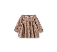 Shirtkleid WHEAT "WHEAT Dress L/S Bella", Mädchen, Gr. 62, schwarz sea garden, 100% Baumwolle, normal, eckiger Ausschnitt, Kleider Shirtkleid (76250842-62) schwarz sea garden