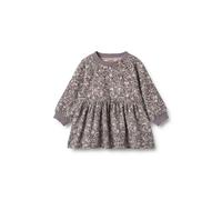 Shirtkleid WHEAT "WHEAT Jersey Dress L/S Dorthea", Mädchen, Gr. 92, lila stone flowers, 95% Baumwolle (Bio), 5% Elasthan, normal, Rundhals, Kleider Shirtkleid (92210765-92) lila stone flowers