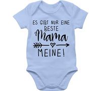 Shirtracer Baby Body Junge Mädchen - Es gibt nur eine beste Mama - Meine - 3/6 Monate - Babyblau - kurzarmbody muttertag muddi super strampler babykleidung jungen mama's mamas ist die babybody