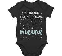 Shirtracer Baby Body Junge Mädchen - Es gibt nur eine beste Mama - Meine weiß - 1/3 Monate - Schwarz - tollste kurzarmbody muttertag muddi ist die strampler babykleidung jungen mama's mamas babybody
