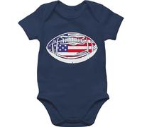 Shirtracer Baby Body Junge Mädchen - Sport & Bewegung - Football mit amerikanischer Flagge - 1/3 Monate - Navy Blau - outfit basketball 25. geburtstag college strampler babysachen jungs american