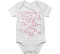 Shirtracer Baby Body Junge Mädchen - Sprüche - Egal wie viele Prinzen es gibt - Der König wird immer mein Papa bleiben - 3/6 Monate - Weiß - babymode witzig spruch vater bodys babybody mit sprüchen