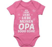 Shirtracer Baby Body Junge Mädchen - Sprüche - Ich liebe meinen Opa so sehr - 3/6 Monate - Pink - babymode witzig spruch i love bodys babybody mit sprüchen spruche dich babybodys babygeschenk