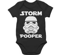 Shirtracer Baby Body Junge Mädchen - Sprüche - Storm Pooper - Stormpooper Lustige Babygeschenke - 3/6 Monate - Schwarz - babykleidung jungen nerd babymode witzig spruch star bodys shower