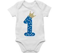 Shirtracer Baby Body Kurzarm - 1. - Erster Geburtstag - 6/12 Monate - Weiß - geburtstagsbody 1 first birthday outfits einjährige one babybody boy clothes jahr 1geburtstag 1ter babykleidung junge
