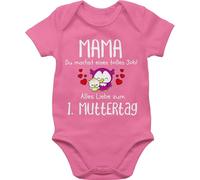 Shirtracer Baby Body Kurzarm - 1. Muttertag I Mama du machst einen tollen Job - 1/3 Monate - Pink - muttertagsbody muttertagsgeschenke muttertagsgeschenk muttertaf bodys 1.muttertagsgeschenke