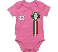 Shirtracer Baby Body Kurzarm - 2026 Fussball WM Fanartikel - 12. Mann Italien Emblem - 1/3 Monate - Pink - europameisterschaft em italy babybody 2024 fußball italia bodies fußballer fu ball italian