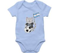 Shirtracer - Baby Body Kurzarm - 2026 Fussball WM Fanartikel - Fußball Katze Argentinien