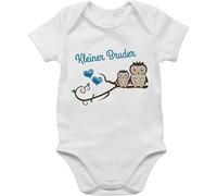 Shirtracer Baby Body Kurzarm - Geschwister und Schwester - Kleiner Bruder Geschenk Little Brother - 12/18 Monate - Weiß - kleine geschenke zur geburt outfit mädchen geschwisteroutfit lil bro babybody