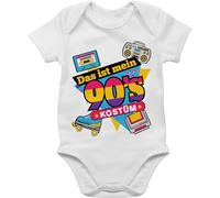 Shirtracer Baby Body Kurzarm - Karneval & Fasching - Das ist mein 90er Jahre Kostüm I Neunziger Jahre I 90s I Fastnacht I Fasnacht I Fasnet - 3/6 Monate - Weiß - outfit tier faschings 90 bodies party