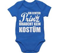 Shirtracer Baby Body Kurzarm - Karneval & Fasching - Ein echter Prinz braucht kein Kostüm - weiß - 1/3 Monate - Royalblau - tier fastnacht 80er jahre outfit faschings fasnacht karnevals verkleidung