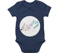 Shirtracer Baby Body Kurzarm - Karneval & Fasching - Glücksbär Noten Musik I Music Geschenk Musiker I Musikerin Fastnacht I Fasnacht I Fasnet - 3/6 Monate - Navy Blau - tier faschings note boddys