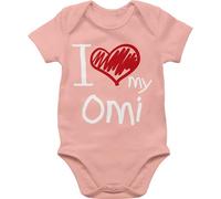 Shirtracer Baby Body Kurzarm - Oma - I love my Omi - 3/6 Monate - Babyrosa - ich liebe mädchen sachen von geschenk babykleidung outfit babybody bodie bodys boddy für jungen junge