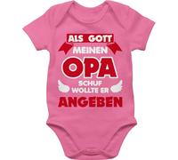 Shirtracer Baby Body Kurzarm - Sprüche - Als Gott Opa schuf - 3/6 Monate - Pink - babykleidung babymode witzig spruch bester bodys babybody mit sprüchen spruche meinen babysachen babygeschenk
