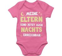 Shirtracer Baby Body Kurzarm - Sprüche - Meine Eltern sind jetzt auch nachts erreichbar - 6/12 Monate - Pink - babyparty mädchen geschenk babymode witzig spruch bodys geschenke für werdende väter