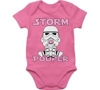 Shirtracer Baby Body Kurzarm - Sprüche - Storm Pooper I - 18/24 Monate - Pink - geschenk babyparty babymode witzig spruch comic bodys geschenke+geburt babybody mit sprüchen spruche mädchen babybodys